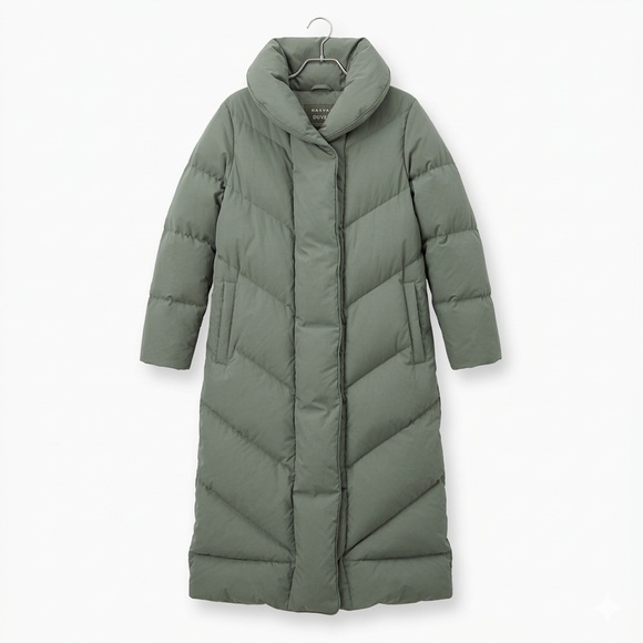 Wilfred Jackets & Blazers - Aritzia Wilfred The Duvet Puffer Long Goose Down Coat Olive Green Size S